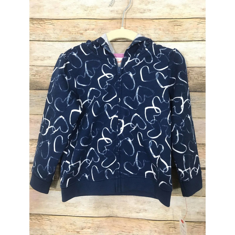 NWT Baby Cat And Jack Hearts Hooded Sweatshirt 24M